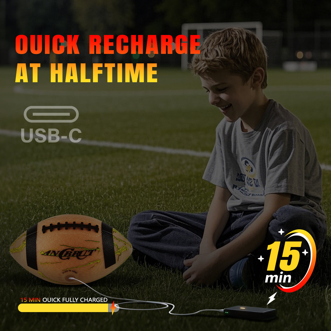 Rechargeable LED Glow Football- Perfect for Night Sports & Parties