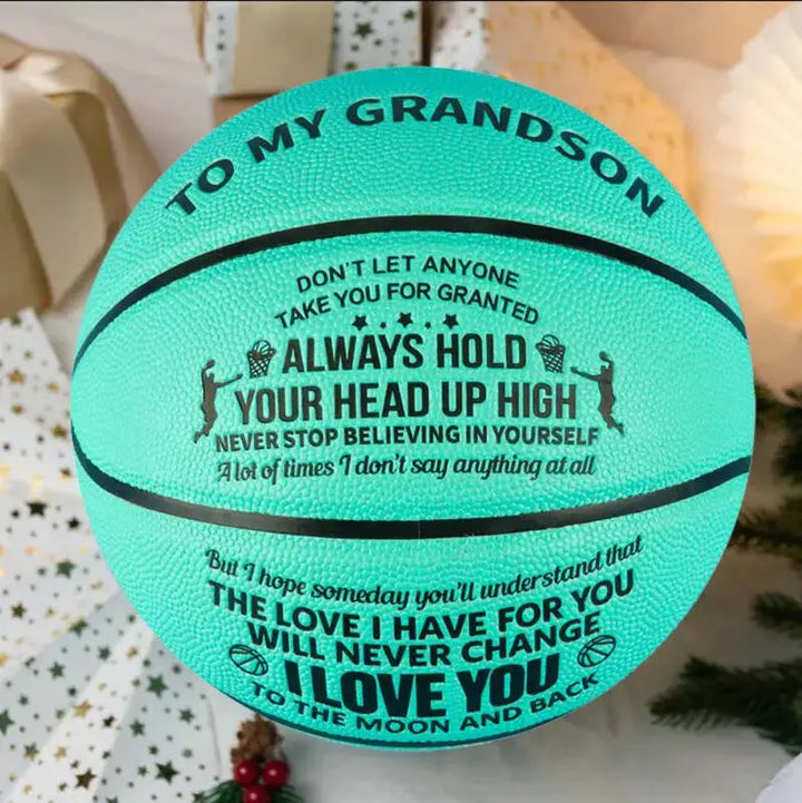 Ancbrut To My Grandson Personalized Copywriting Christmas, Graduation, Birthday Gifts Basketball