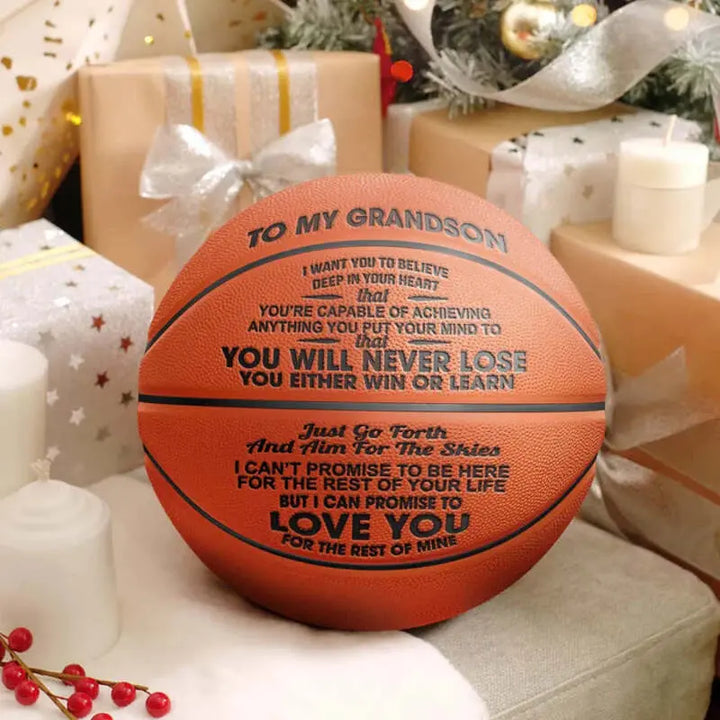 Ancbrut To My Grandson Personalized Copywriting Christmas, Graduation, Birthday Gifts Basketball