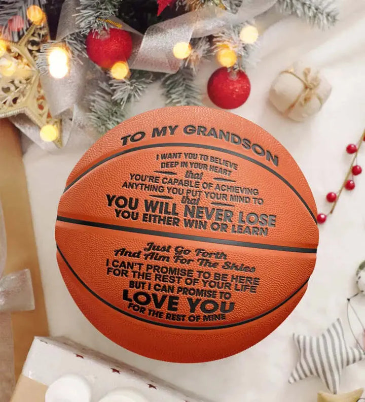 Ancbrut To My Grandson Personalized Copywriting Christmas, Graduation, Birthday Gifts Basketball