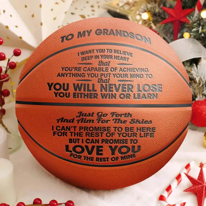 Ancbrut To My Grandson Personalized Copywriting Christmas, Graduation, Birthday Gifts Basketball