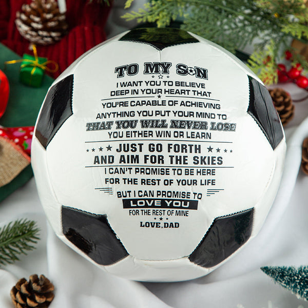 Personalized Printed Soccer Ball Football For My Son, Birthday Christmas Graduation Gift For Son From Dad, Perfect For Outdoor & Indoor Match Or Game，Size 5