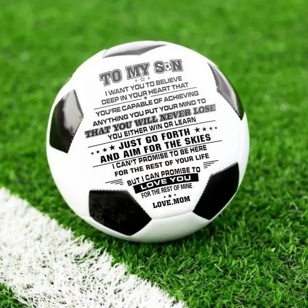 Personalized Printed Soccer Ball Football For My Son, Birthday Christmas Graduation Gift For Son From Mom, Perfect For Outdoor & Indoor Match Or Game，Size 5