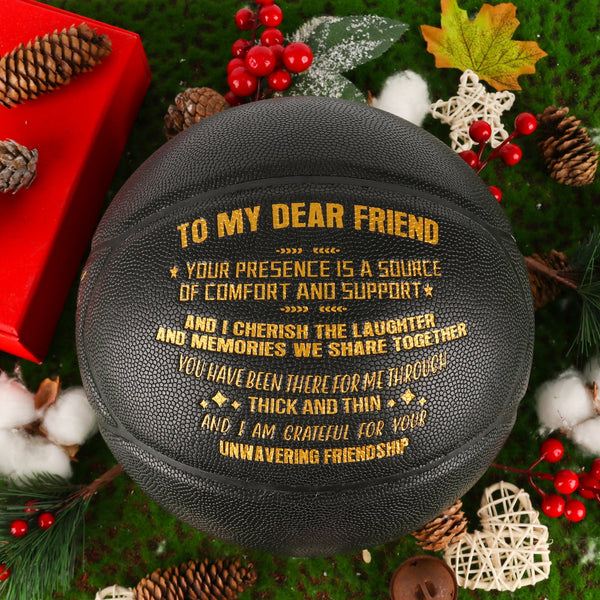 Personalized Letter Basketball For Friend, Basketball Indoor/Outdoor Game Ball For Friend, Birthday Christmas Gift For Friend, Black